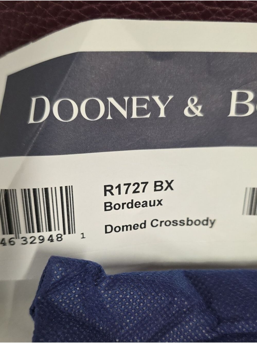NWT Dooney & Bourke Bordeaux Pebble Grain Domed Leather Crossbody Bag - Picture 7 of 16